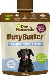 Pet Naturals BusyButter Easy Squeeze Peanut Butter Flavored Paste Calming Supplement for Dogs, 1.5-oz, 6 count