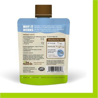 Show full view: Pet Naturals BusyButter Easy Squeeze Peanut Butter Flavored Paste Calming Supplement for Dogs, 1.5-oz, 6 count slide 6 of 11
