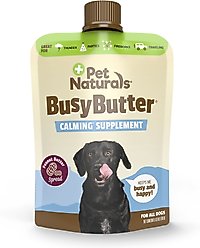 Pet Naturals BusyButter Easy Squeeze Peanut Butter Flavored Paste Calming Supplement for Dogs, 6-oz pouch