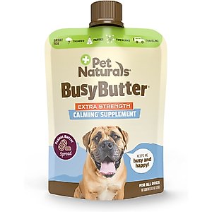Pet Naturals BusyButter Extra Strength Peanut Butter Flavored Paste Calming Supplement for Dogs, 6-oz pouch