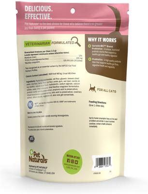 Show full view: Pet Naturals Daily Probiotic Tummy Health Duck-Flavored Chews Digestive Aid for Cats, 30 count slide 3 of 8