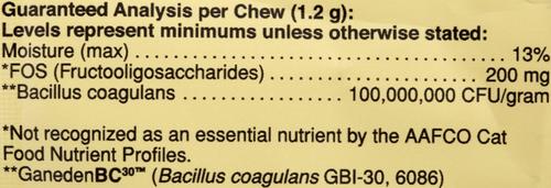 Show full view: Pet Naturals Daily Probiotic Tummy Health Duck-Flavored Chews Digestive Aid for Cats, 30 count slide 5 of 8
