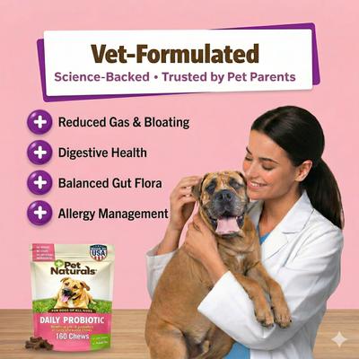 Show full view: Pet Naturals Daily Probiotic Duck Flavored Chews Digestive & Gut Health Supplement for All Breeds Dogs, 160 count slide 4 of 11