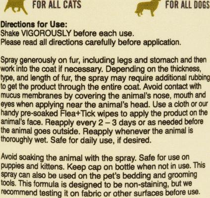 Show full view: Pet Naturals Flea + Tick Spray for Dogs & Cats, 8-fl oz spray bottle slide 4 of 8