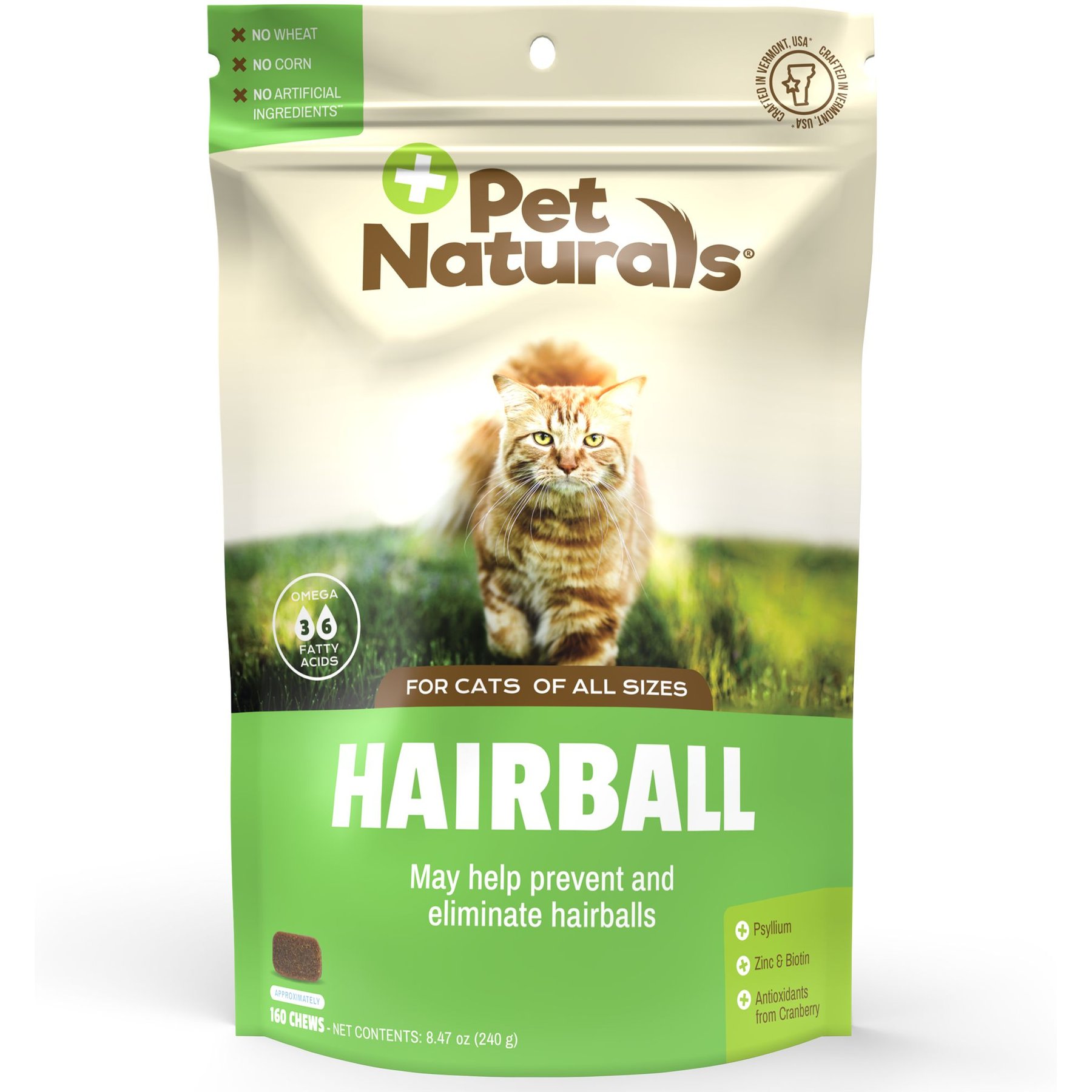 Pet Naturals Hairball Relief Chicken Liver Flavored Soft Chew Supplement for Cats, 160 count