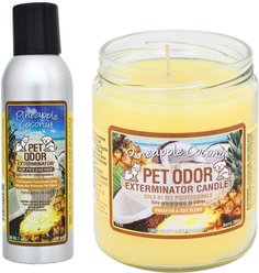 Pet Odor Exterminator Pineapple Coconut Air Freshener + Deodorizing Candle