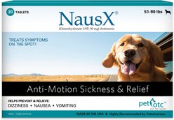 Pet OTC NausX Medication for Motion Sickness for Large Breed Dogs, 30 count