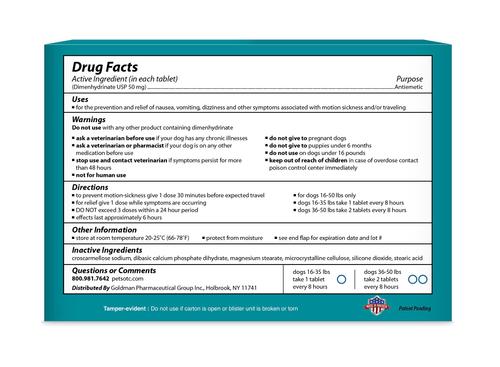 Show full view: Pet OTC NausX Medication for Motion Sickness for Medium Breed Dogs, 20 count slide 3 of 4