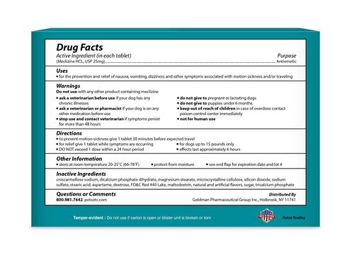 Show full view: Pet OTC NausX Medication for Motion Sickness for Small Breed Dogs, 10 count slide 3 of 4