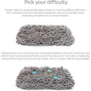 Pet Parents Forager Slow Feeder Cat & Dog Snuffle Mat & Feeding Mat, Forest Grey, Large