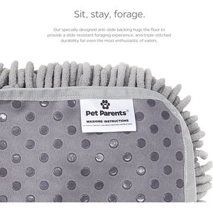 Pet Parents Forager Slow Feeder Cat & Dog Snuffle Mat & Feeding Mat, Forest Grey, Large