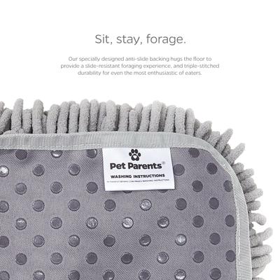 Show full view: Pet Parents Forager Slow Feeder Cat & Dog Snuffle Mat & Feeding Mat, Forest Grey, Large slide 8 of 11