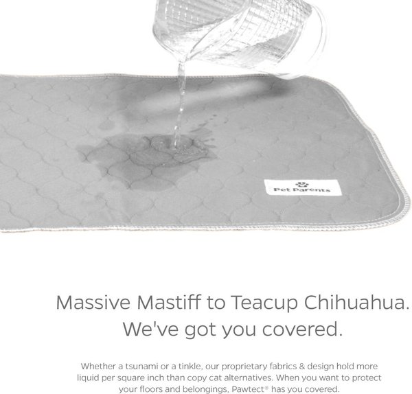 Show full view: Pet Parents Pawtect Pads Washable Training Puppy, Dog & Cat Pee Pads, 2 count, 18x24-in, Grey slide 3 of 11