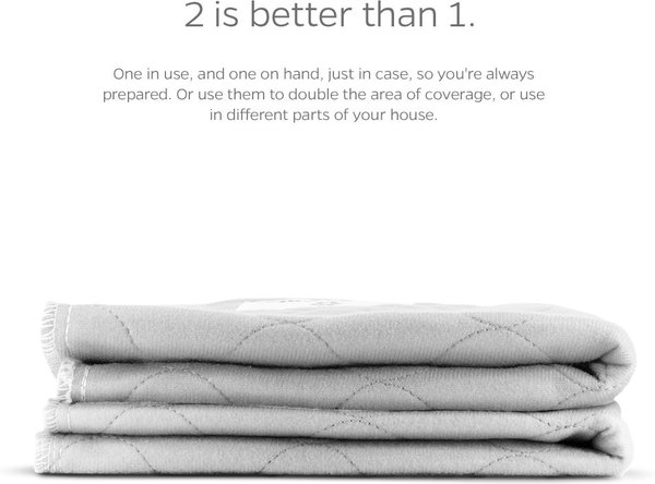 Show full view: Pet Parents Pawtect Pads Washable Training Puppy, Dog & Cat Pee Pads, 2 count, 18x24-in, Grey slide 8 of 11