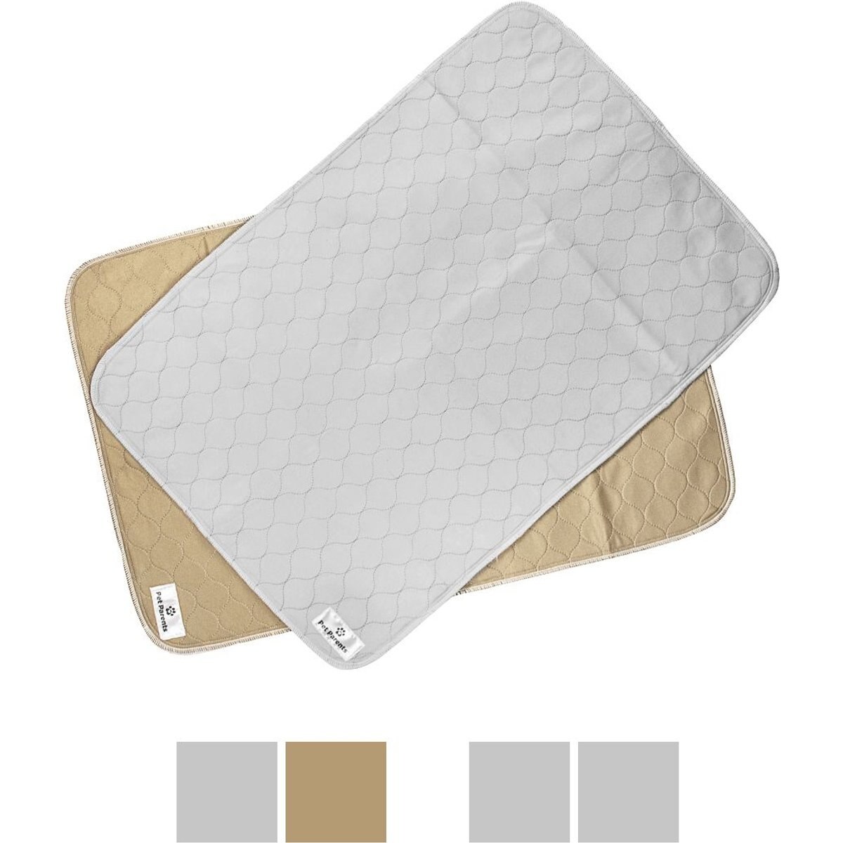 Pet Parents Pawtect Pads Washable Training Puppy, Dog & Cat Pee Pads, 2 count, 24x36-in, Grey & Beige