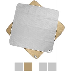 Pet Parents Pawtect Pads Washable Training Puppy, Dog & Cat Pee Pads, 2 count, 41x41-in, Grey & Beige