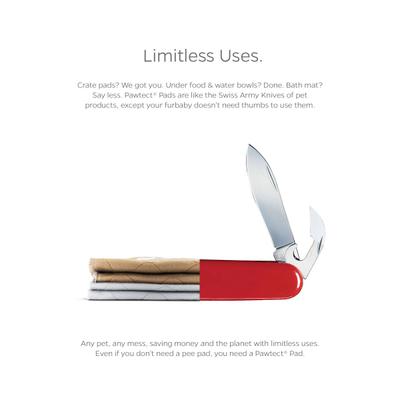 Show full view: Pet Parents Pawtect Pads Washable Training Puppy, Dog & Cat Pee Pads, 2 count, 41x41-in, Grey & Beige slide 4 of 11