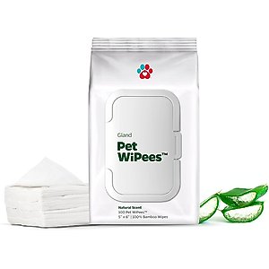 Pet Parents Pet WiPees Natural Scent Cat & Dog Gland Grooming Wipes, 100 count