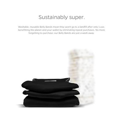 Show full view: Pet Parents Washable Belly Band Male Dog Diapers, Dog Wraps & Extendrs, Black, Small: 13 to 16-in waist, 3 count slide 7 of 10