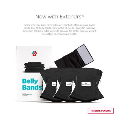 Show full view: Pet Parents Washable Belly Band Male Dog Diapers, Dog Wraps & Extendrs, Black, X-Large: 25 to 34-in waist, 3 count slide 2 of 10