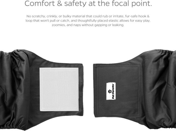 Show full view: Pet Parents Washable Belly Band Male Dog Diapers, Dog Wraps & Extendrs, Black, X-Small: 11 to 13-in waist, 3 count slide 5 of 10