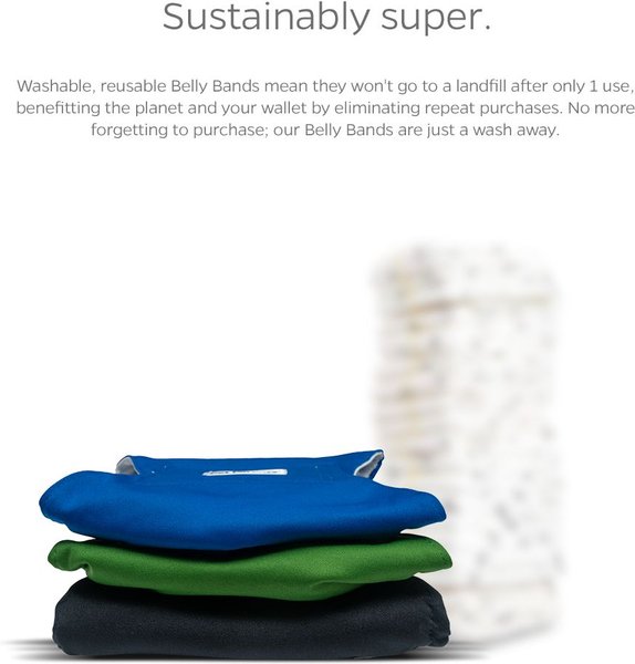 Show full view: Pet Parents Washable Belly Band Male Dog Diapers, Dog Wraps & Extendrs, Gentlemen, X-Small: 11 to 13-in waist, 3 count slide 7 of 10