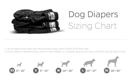Show full view: Pet Parents Washable Male & Female Dog Diapers + Extendrs, Black, X-Large: 26 to 35-in waist, 3 count slide 6 of 10