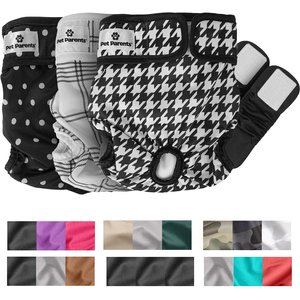 Pet Parents Washable Male & Female Dog Diapers + Extendrs, Luxe, Small: 9 to 15-in waist, 3 count