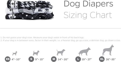 Show full view: Pet Parents Washable Male & Female Dog Diapers + Extendrs, Luxe, Small: 9 to 15-in waist, 3 count slide 6 of 11