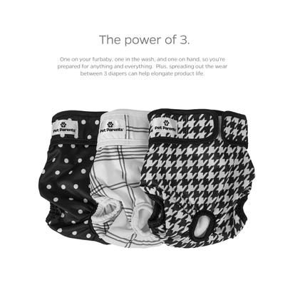 Show full view: Pet Parents Washable Male & Female Dog Diapers + Extendrs, Luxe, Small: 9 to 15-in waist, 3 count slide 9 of 11