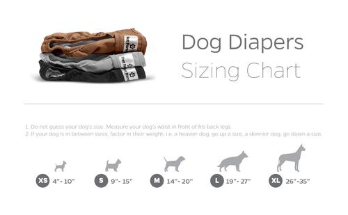 Show full view: Pet Parents Washable Male & Female Dog Diapers + Extendrs, Natural, Large: 19 to 27-in waist, 3 count slide 7 of 11