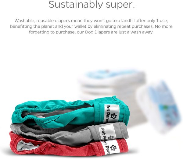 Show full view: Pet Parents Washable Male & Female Dog Diapers + Extendrs, Southern Belle, Large: 19 to 27-in waist, 3 count slide 7 of 10