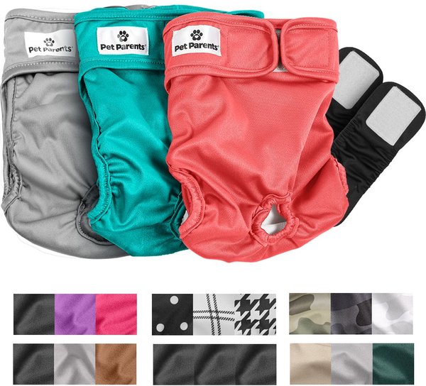 Show full view: Pet Parents Washable Male & Female Dog Diapers + Extendrs, Southern Belle, X-Small: 4 to 10-in waist, 3 count slide 1 of 10