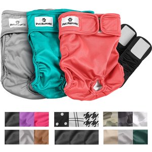 Pet Parents Washable Male & Female Dog Diapers + Extendrs, Southern Belle, X-Small: 4 to 10-in waist, 3 count