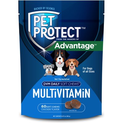 Pet Protect Pet Protect Vet-Formulated DVM Daily Multivitamin Chicken Flavored Soft Chew Supplement for Dogs, 60 count