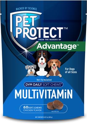 Show full view: Pet Protect DVM Daily Multivitamin Chicken Flavored Soft Chew Supplement for Dogs, 60 count slide 1 of 11