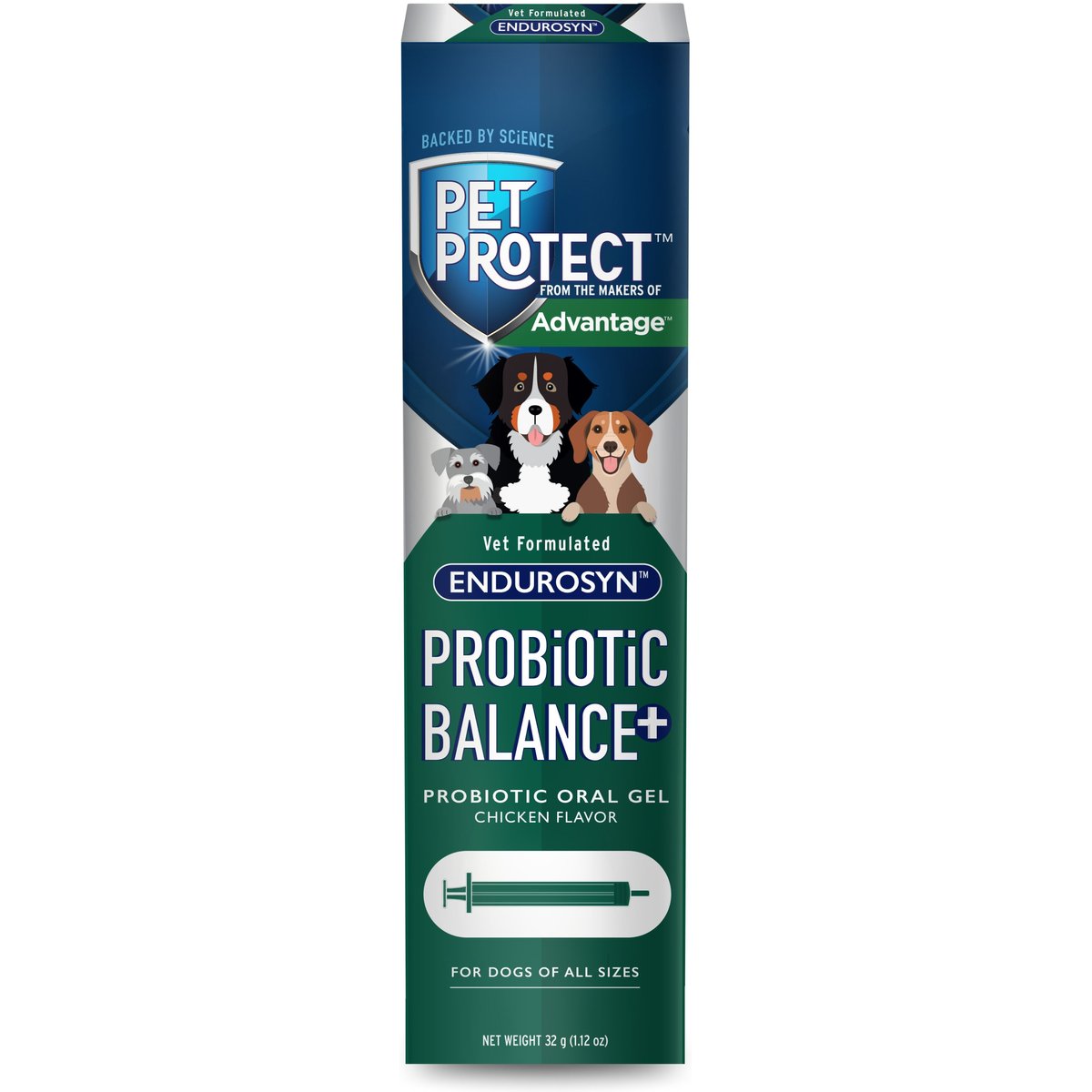 Pet Protect Vet-Formulated Endurosyn Probiotic Balance+ Chicken Flavored Oral Gel for Dogs, 32-g syringe