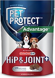 Pet Protect Synovi G4 Hip & Joint+ Chicken Flavored Soft Chew Supplement with Glucosamine for Dogs, 240 count