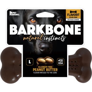Pet Qwerks Barkbone Peanut Butter Flavor Tough Dog Chew Toy, Large