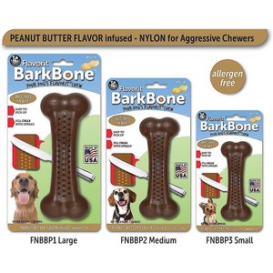 Pet Qwerks Barkbone Peanut Butter Flavor Tough Dog Chew Toy, Large