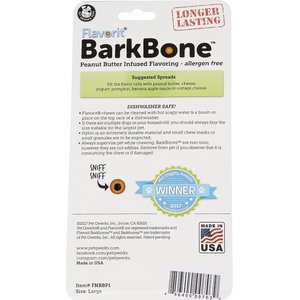 Pet Qwerks Barkbone Peanut Butter Flavor Tough Dog Chew Toy, Large