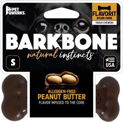 Pet Qwerks Barkbone Peanut Butter Flavor Tough Dog Chew Toy, Small