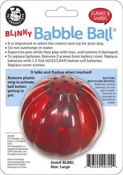 Pet Qwerks Blinky Babble Ball Dog Toy