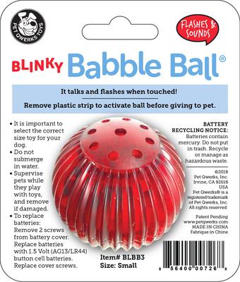 Show full view: Pet Qwerks Blinky Babble Ball Dog Toy, Small slide 7 of 9