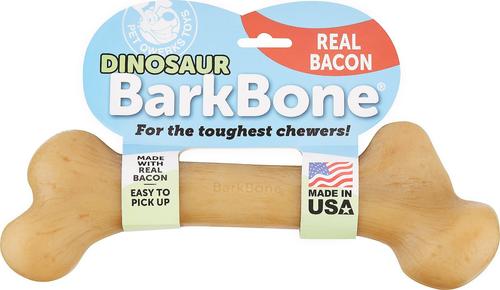 Show full view: Pet Qwerks Dinosaur BarkBone Bacon Flavor Tough Dog Chew Toy, Beast slide 6 of 8
