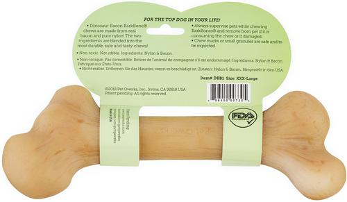 Show full view: Pet Qwerks Dinosaur BarkBone Bacon Flavor Tough Dog Chew Toy, Beast slide 7 of 8