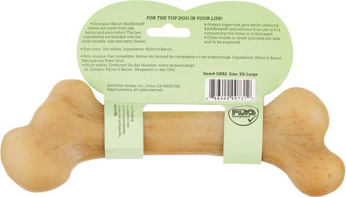 Show full view: Pet Qwerks Dinosaur BarkBone Bacon Flavor Tough Dog Chew Toy, Large slide 7 of 8