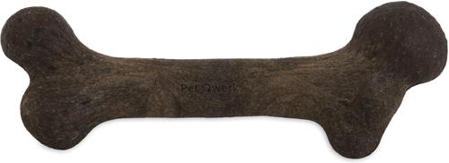 Show full view: Pet Qwerks Dinosaur BarkBone Nylon & Wood Dog Toy, Brown, Medium slide 4 of 6