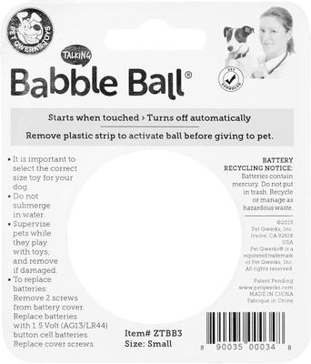 Show full view: Pet Qwerks Talking Babble Ball Dog Toy, Small slide 6 of 9