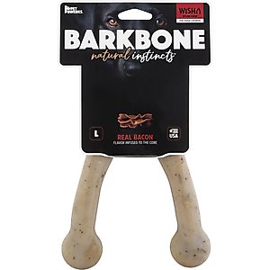 Pet Qwerks Wish BarkBone Chew Dog Toy, Yellow, Large